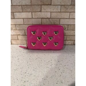 Juicy Courture Juicy Pink Colorful Love Med Double Zip Around Wallet Hot Pink